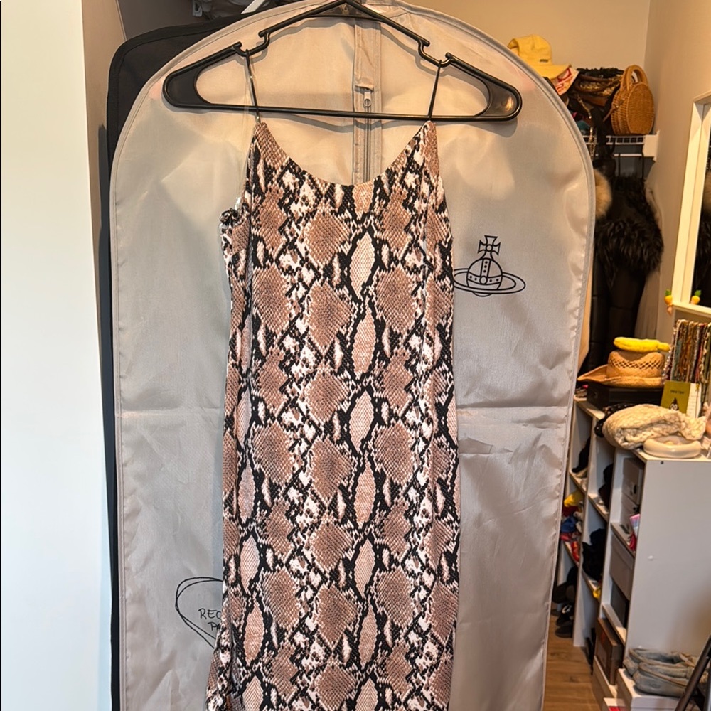 Snake Print Mini Dress
